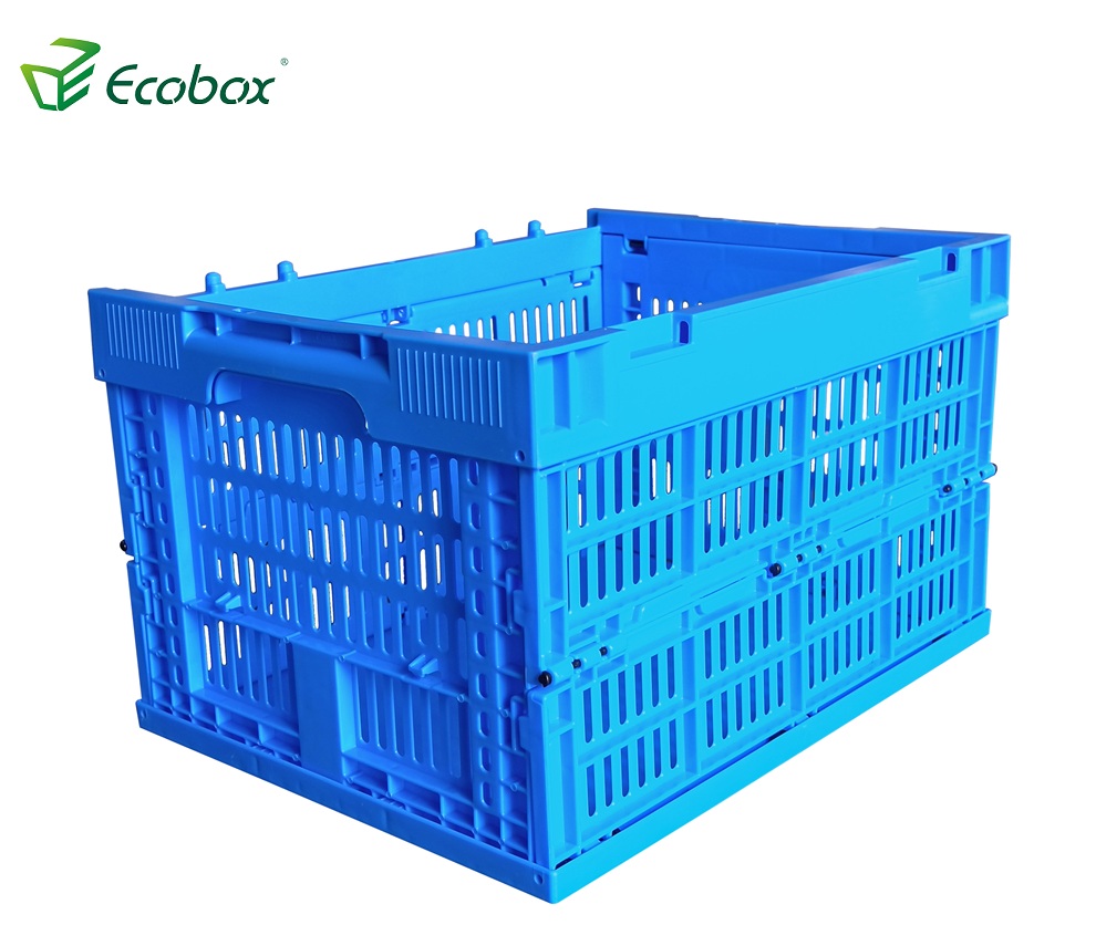 Caixa móvel dobrável de plástico reutilizável ecobox para transporte