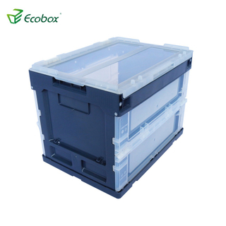 Caixa móvel de caixa de plástico de armazenamento dobrável ecobox com tampa